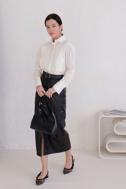 Юбка чёрная под кожу