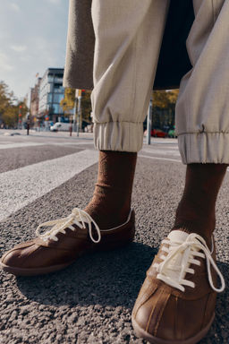 DIAMOND-PATTERN COTTON SOCKS