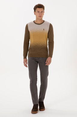 Erkek Regular Fit Bisiklet Yaka Haki Kazak - U.s. polo assn фото 4