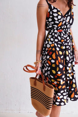 Martichelli Платье летнее чёрное с принтом