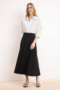 Trendyolmilla Siyah Klos Maxi Esnek Orme Etek TWOSS24ET00156 фото 12