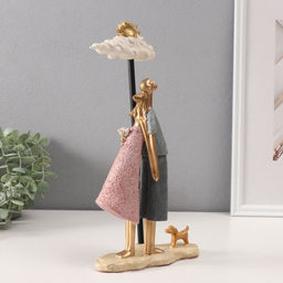 Фигурка полистоун Пара с тучкой и солнцем, розово-голубой, 6?16?30 см