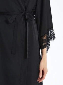 Kruvaze Yaka Saten Kad?n Sabahl?k