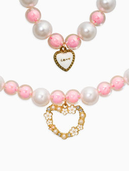 Набор детских украшений "Выбражулька" нежность, 4 предмета: клипсы, кольцо, бусы, браслет