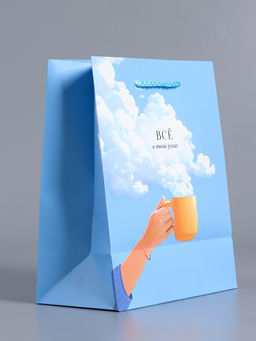 Пакет подарочный ламинированный «Всё в твоих руках», голубой, 18×22.3×10 см