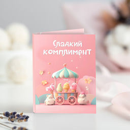 Мини-открытка "Сладкий комплимент (розовая)"