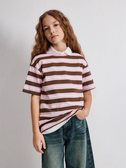 ACOOLA / Футболка детская для девочек Sonora1 бордовая полоска