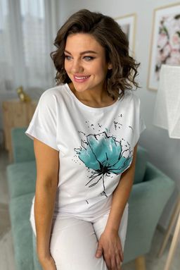 Футболка Rumoda 2062 белый/бирюза  фото 7