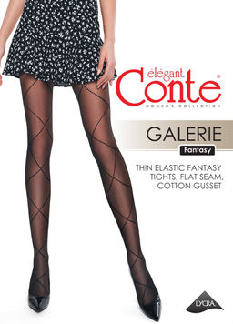 Колготки фантазийные CONTE Колготки с имитацией шнуровки GALERIE nero - Conte elegant фото 6