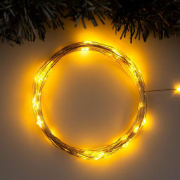 Гирлянда Нить 10 м роса, IP20, серебристая нить, 100 LED, свечение жёлтое, 12 В