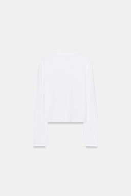 CAMISETA ALGOD?N 100% BOTONES / Blanco - Zara фото 6