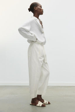 CROSS-STRAP FLAT LEATHER SANDALS - Zara фото 2