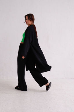 9536 Костюм из кимоно и брюк-палаццо чёрный - Martichelli фото 25
