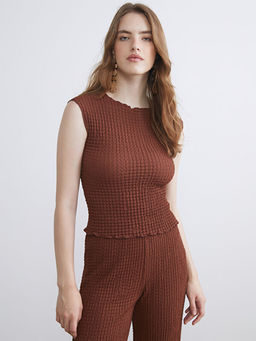 Bisiklet Yaka Dokulu Bluz