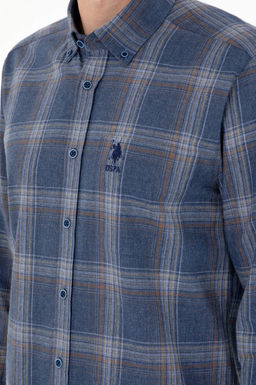 Мужская рубашка с длинным рукавом цвета индиго Неожиданная скидка в корзине - U.s. polo assn фото 7