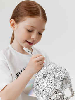 ACOOLA / Набор детский (кепка и 5 маркеров) Risuy черно-белый  фото 4