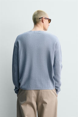 JERSEY ESTRUCTURA SEDA - LINO / Celeste - Zara фото 3