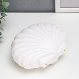 Шкатулка музыкальная механическая «Белая ракушка», пластик, 7.5×15.5×12 см