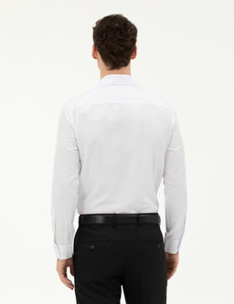 Рубашка Pierre Cardin Slim Fit белая с длинным рукавом