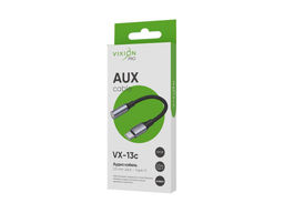 Адаптер Type-C (m) to AUX Jack 3.5мм (f), 10см "Vixion PRO" (VX-13c, GS-00031780) темно-серый