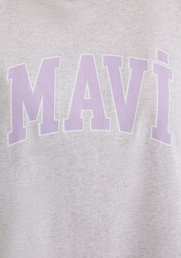 Mavi Logo Bask?l? Gri Tisort  фото 7