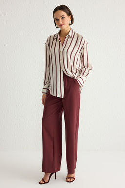 TRENDYOLMILLA K?rm?z? Cizgili Dokuma Gomlek TWOAW24GO00016  фото 8