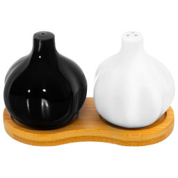 Набор д/специй 2 пр. 12*6*7 см "Чеснок" на дер. подставке