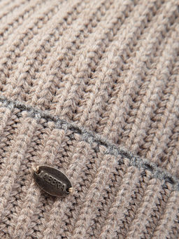 Шапка муж. шерсть+акр LB-A53125 taupe/d.grey