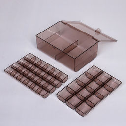 Цена за 2 шт. Органайзер для хранения "ТАРТИ ТАН", цвет прозрачный, три отделения13*18.5*7.7см (упаковка коробка)