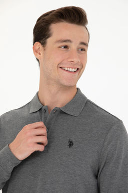 U. S. Polo Assn / Мужской базовый свитшот антрацитовый меланж - U.s. polo assn фото 16