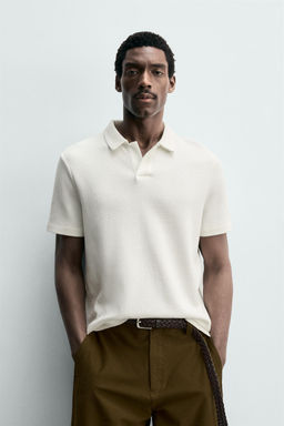 POLO RELAXED FIT ESTRUCTURA / Blanco roto - Zara фото 2