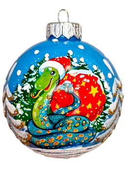 Елочный шар Змея с мешком КУ-80-244029