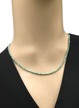 Чокер из циркона шарик гр.2мм цв.зеленый, 38см