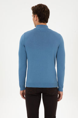 Erkek Slim Fit Yar_m Bal_k__ Yaka Saks Basic Kazak - U.s. polo assn фото 5