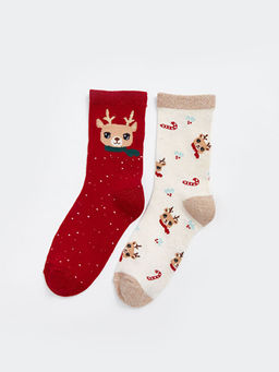 Y?lba?? Temal? K?z ?ocuk Soket ?orap 2li