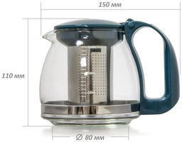 Чайник заварочный Decotto-AS-750 с пластик ручкой, фильтр из нерж ст, 0,75 л, Mallony арт.910111  фото 7