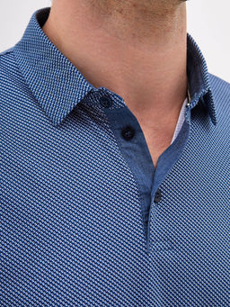 Джемпер мужской с воротником поло короткий рукав GREG G144-TD124T-LT4617 (синий)  фото 5