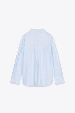 STRIPED POPLIN SHIRT WITH METALLIC THREAD - Zara фото 10