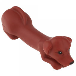 Игрушка для собаки Такса 17,5х4,5х5см, с пищалкой, ПВХ, цвета микс (коричневый, бежевый, белый/черный), Пэт тойс (Pet toys) (Китай)