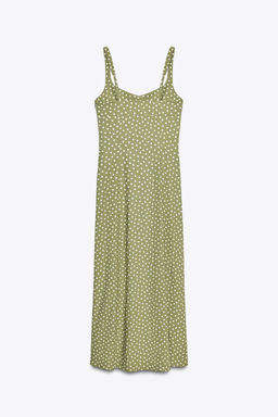 POLKA DOT LINEN BLEND MIDI DRESS - Zara фото 17