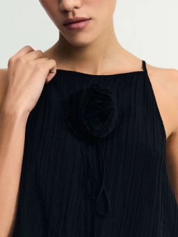 Блуза из тенселя с цветком / Zarina