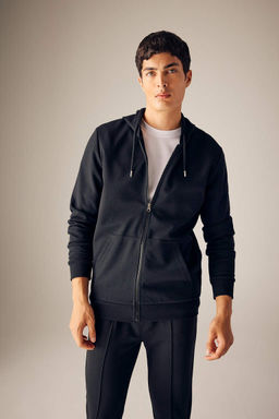 Толстовка обычного кроя на молнии с капюшоном - Defacto фото 2