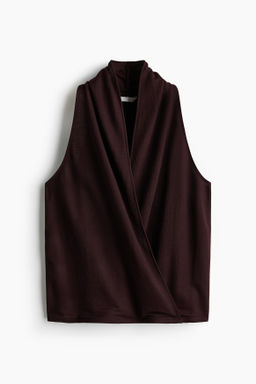 Top cruzado con cuello esmoquin