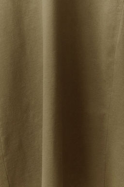 Haki Cepli Bisiklet Yaka A-Line Orme Midi Elbise TWOSS24EL00169