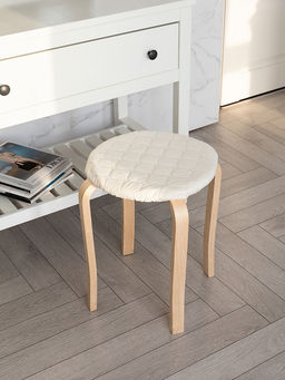 Чехол на табурет D33 молочный вельвет