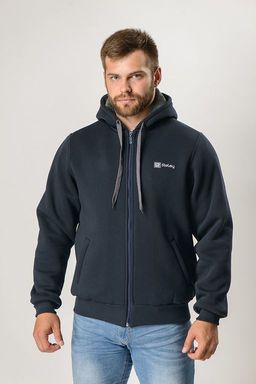 Толстовка М-1030: Футер 3-х ниточный с искусственным мехом Графит