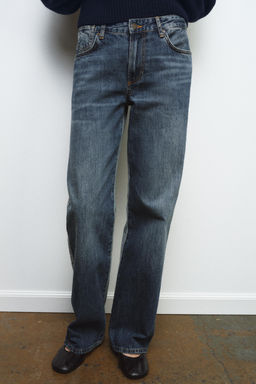 ZW COLLECTION MID-WAIST STRAIGHT-LEG JEANS - Zara фото 3