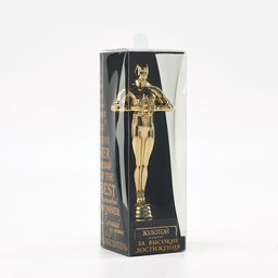 Кубок наградная фигура Золотой босс, оскар, пластик, подставка камень, 18 см