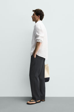 PANTAL?N RELAXED FIT ALGOD?N - LINO / Marr?n - Zara фото 4