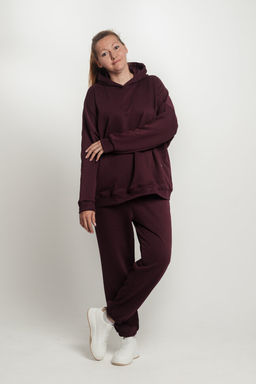 285 Костюм с толстовкой плюссайз, марсала - Knitka wear фото 2
